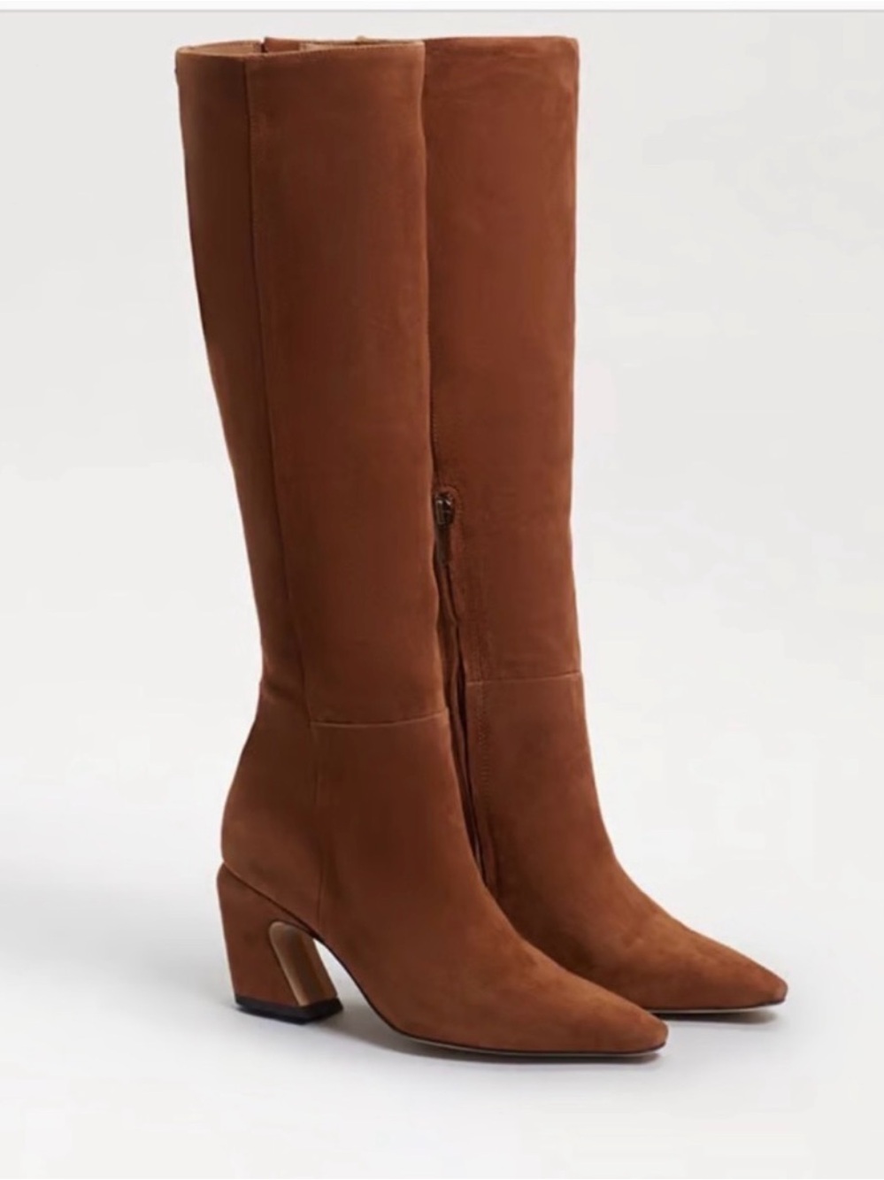 Sam Edelman Chestnut Suede Knee-High Block Heel Boots